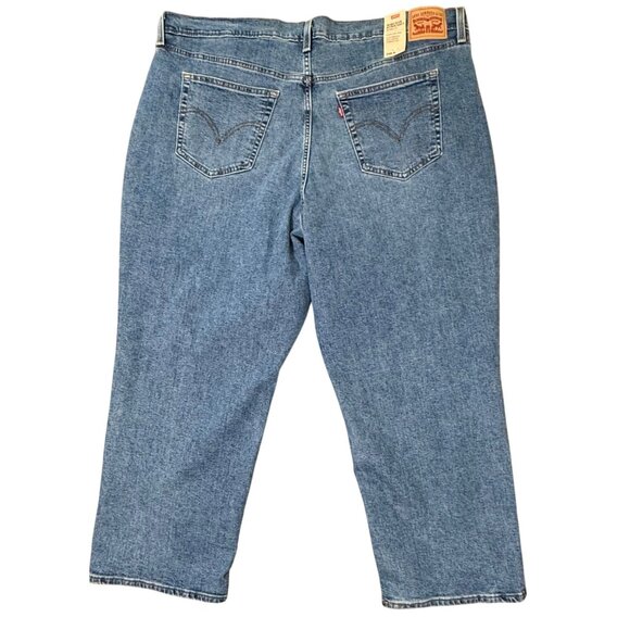 NWT Levi’s Ribcage Straight Ankle Jeans Plus Size 24W Super High Rise Blue Denim - Picture 4 of 10